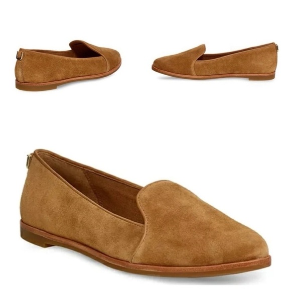 UGG Tan Suede Loafers Flats UGG Bonnie Suede Loafer Size 8 - Picture 1 of 10